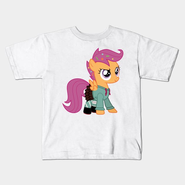 Scootaloo as Vanellope Kids T-Shirt by CloudyGlow